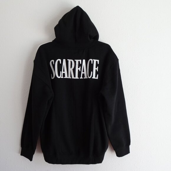 Scarface Full Zip Hoodie Men's Size XL Black White Tony Montana Mobster Jacket - Picture 6 of 11